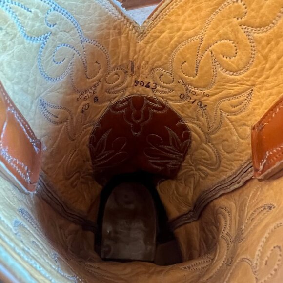 Men's Justin Western Cognac Lizard Cowboy Boots, Size 10 - Picture 11 of 11